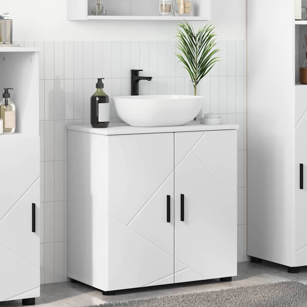 Vidaxl badkamer kast wit 61 x 35 x 64 cm bewerkt hout, metaal
