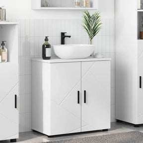 Vidaxl badkamer kast wit 61 x 35 x 64 cm bewerkt hout, metaal