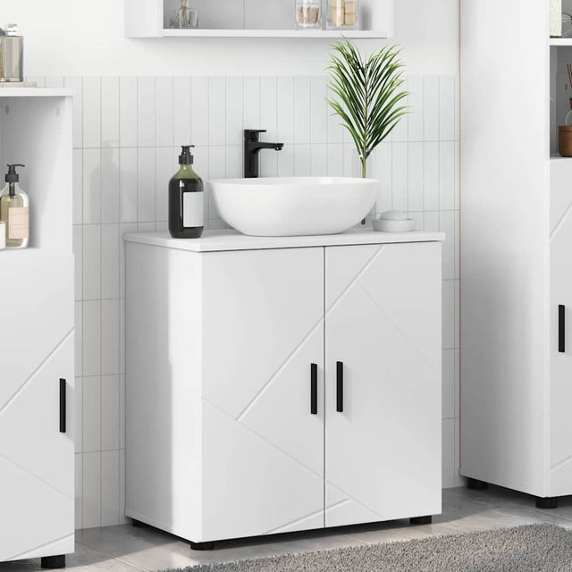 Vidaxl badkamer kast wit 61 x 35 x 64 cm bewerkt hout, metaal