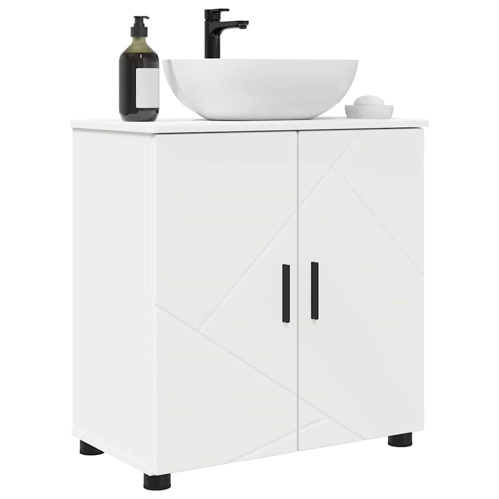 Vidaxl badkamer kast wit 61 x 35 x 64 cm bewerkt hout, metaal