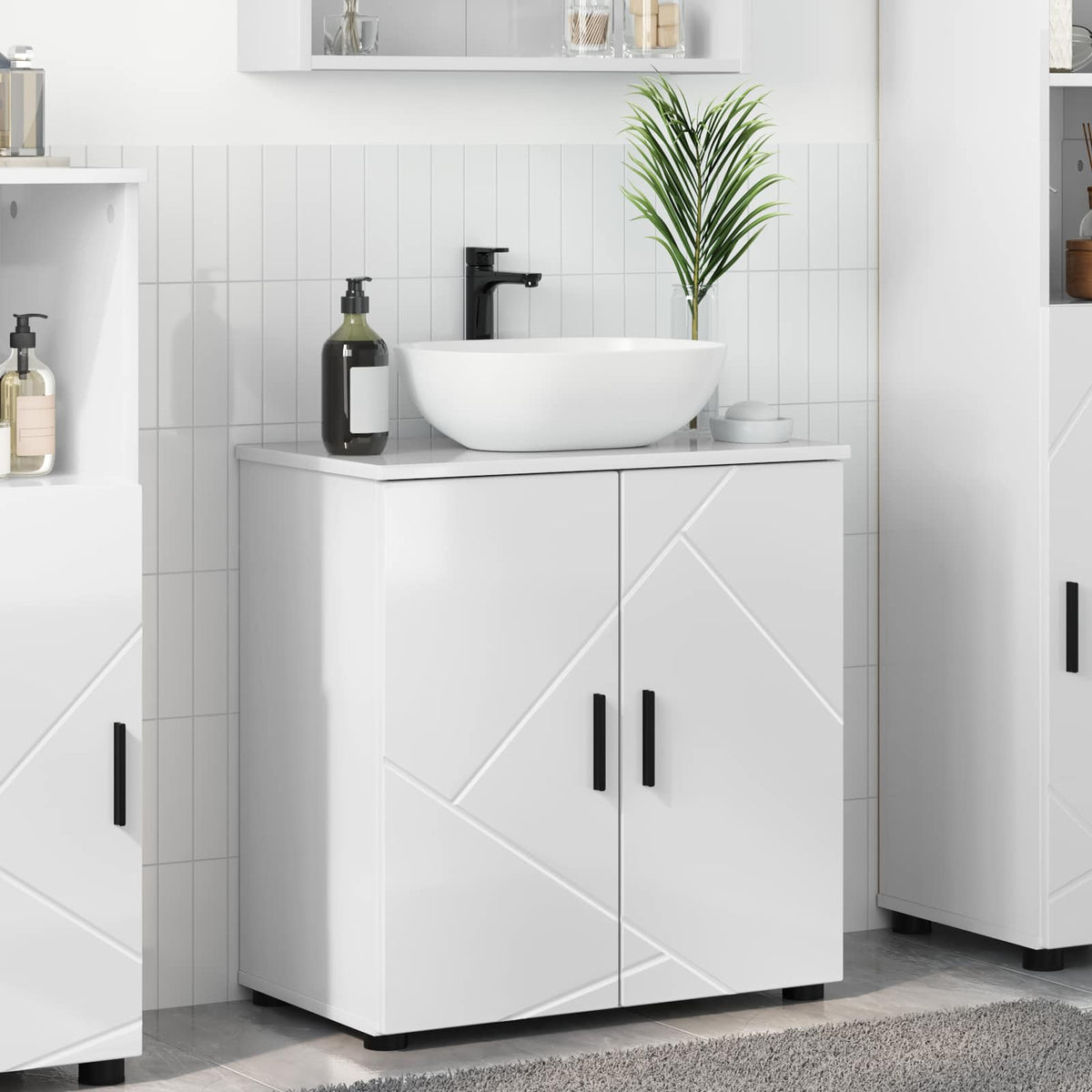 Vidaxl badkamer kast hoogglans wit 61 x 35 x 64 cm