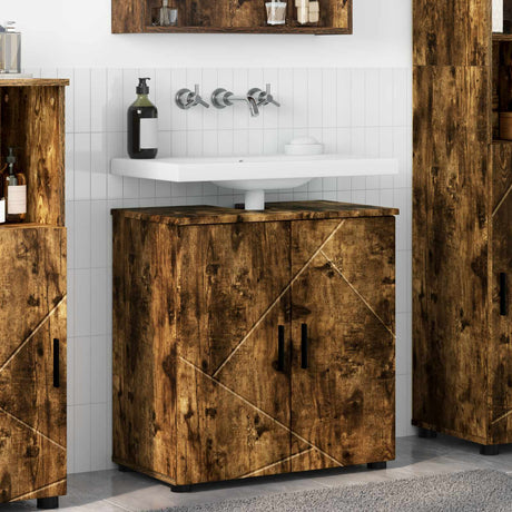 Vidaxl badkamer kast gerookt eiken 61 x 35 x 64 cm