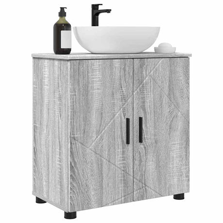 Vidaxl badkamer kast grijs sonoma 61 x 35 x 64 cm bewerkt hout, metaal