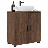 Vidaxl badkamer kast bruin eiken 61 x 35 x 64 cm bewerkt hout, metaal
