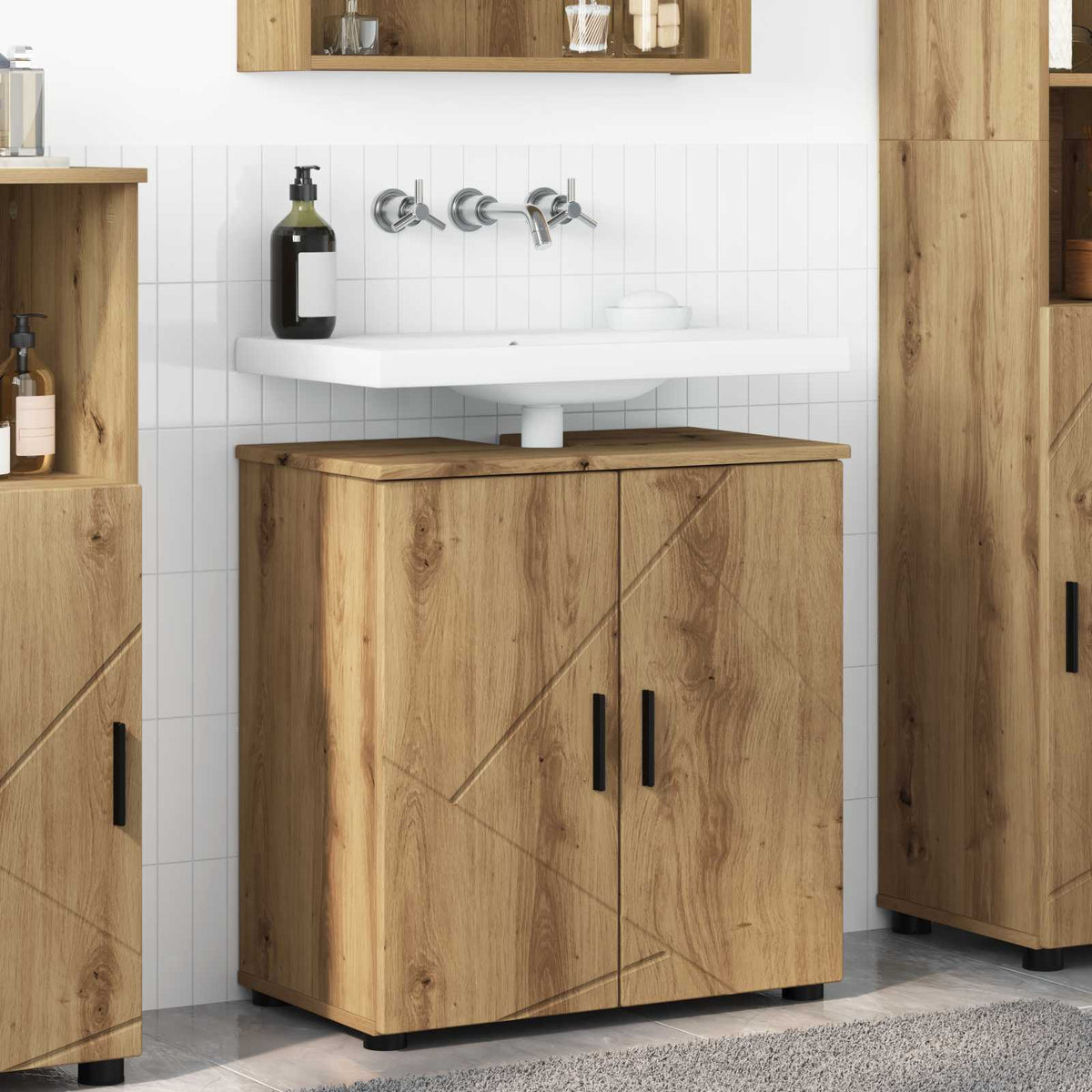 Vidaxl badkamer kast artisan eiken 61 x 35 x 64 cm