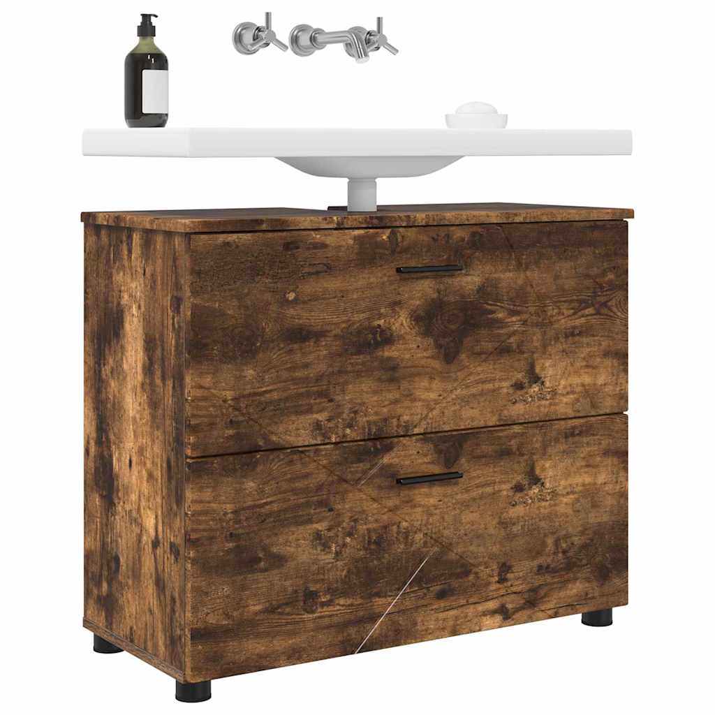 Vidaxl badkamer kast gerookt eiken 76,5 x 35 x 64 cm