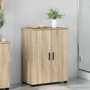 Vidaxl badkamer kast sonoma eiken 60 x 35 x 80 cm bewerkt hout, metaal