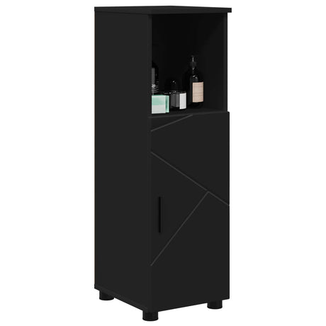 Vidaxl badkamer kast zwart 30 x 35 x 95 cm bewerkt hout, metaal