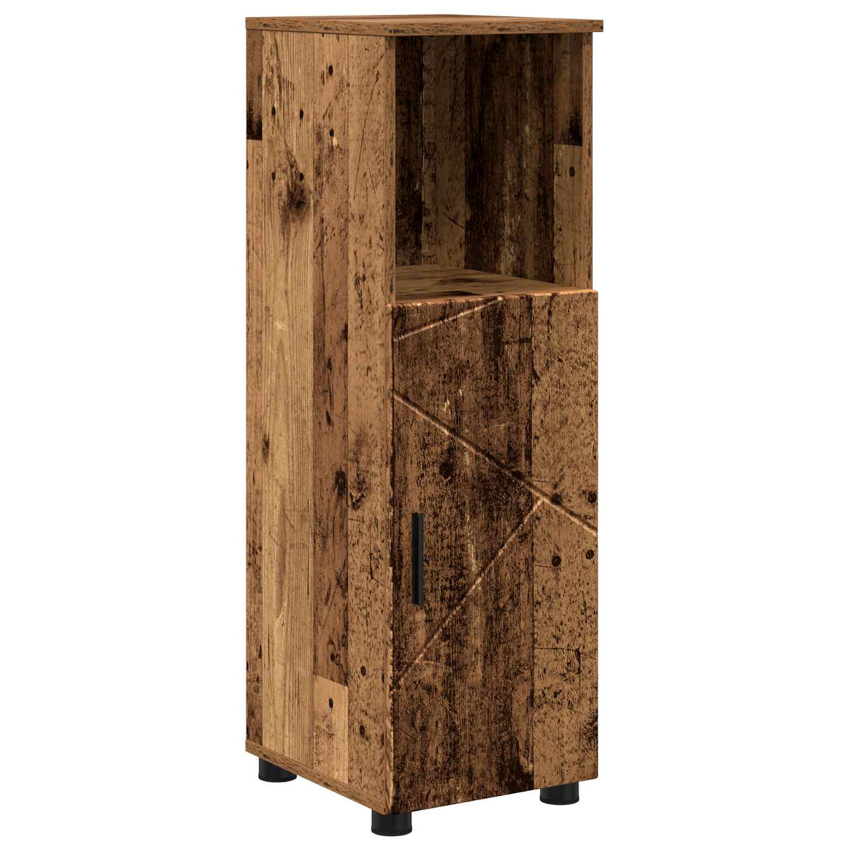 Vidaxl badkamer kast oud hout 30 x 35 x 95 cm bewerkt hout, metaal