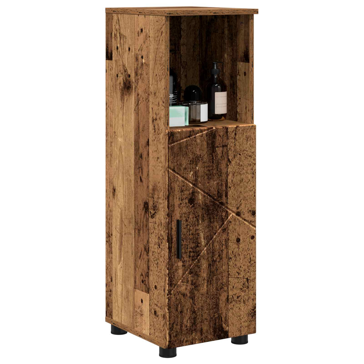 Vidaxl badkamer kast oud hout 30 x 35 x 95 cm bewerkt hout, metaal
