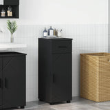 Vidaxl badkamer kast zwart 30 x 35 x 80 cm bewerkt hout, metaal