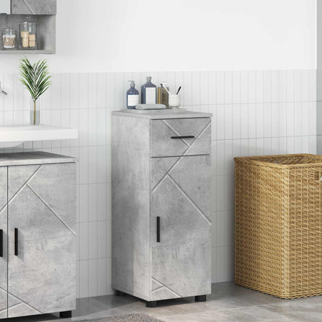 Vidaxl badkamer kast beton grijs 30 x 35 x 80 cm bewerkt hout, metaal