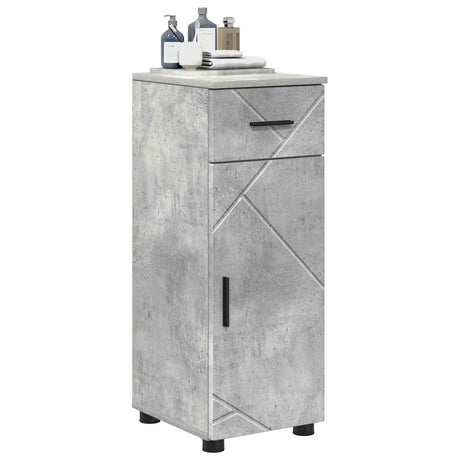 Vidaxl badkamer kast beton grijs 30 x 35 x 80 cm bewerkt hout, metaal