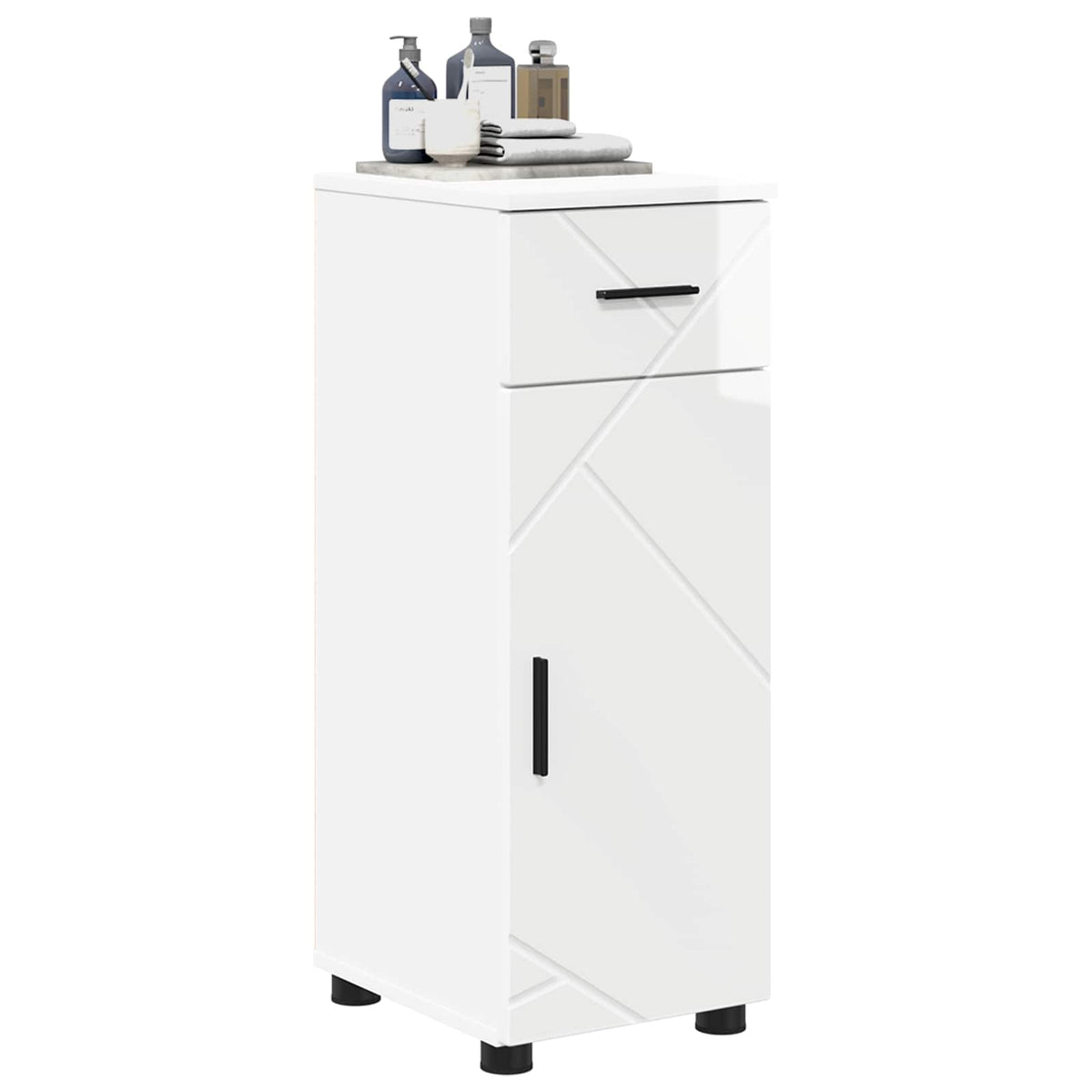 Vidaxl badkamer kast hoogglans wit 30 x 35 x 80 cm