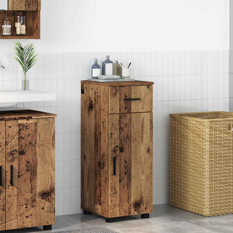 Vidaxl badkamer kast oud hout 30 x 35 x 80 cm bewerkt hout, metaal