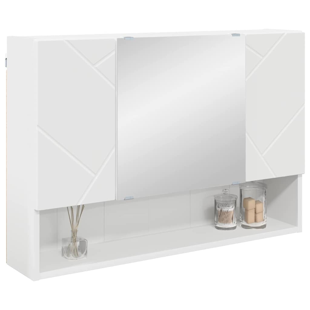 Vidaxl spiegelkast wit 80 x 17 x 55 cm bewerkt hout