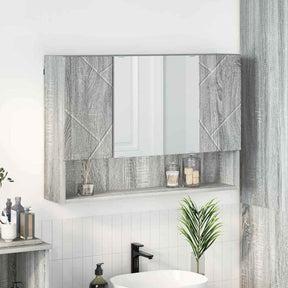 Vidaxl spiegelkast grijs sonoma 80 x 17 x 55 cm bewerkt hout