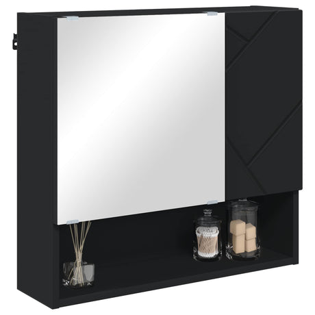 Vidaxl spiegelkast zwart 59 x 17 x 55 cm bewerkt hout