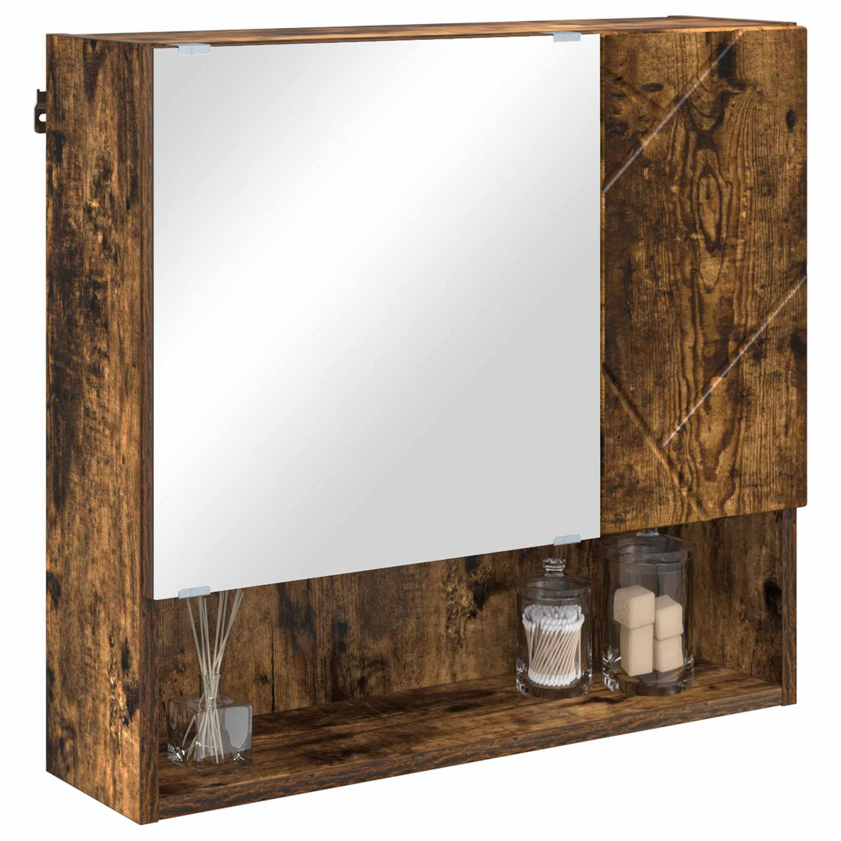 Vidaxl spiegelkast gerookt eiken 59 x 17 x 55 cm bewerkt hout