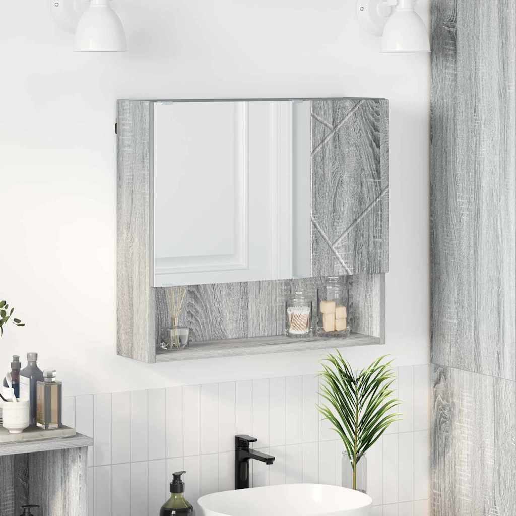 Vidaxl spiegelkast grijs sonoma 59 x 17 x 55 cm bewerkt hout