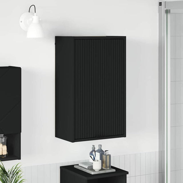 Vidaxl badkamer kast zwart 39 x 23,5 x 65 cm bewerkt hout metaal