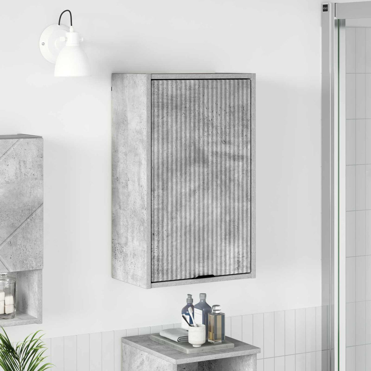 Vidaxl badkamer kast beton grijs 39 x 23,5 x 65 cm