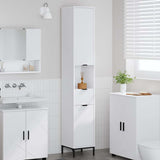 Vidaxl badkamer kast wit 31,5 x 33 x 190 cm bewerkt hout, metaal