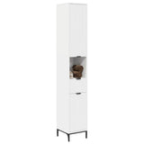 Vidaxl badkamer kast wit 31,5 x 33 x 190 cm bewerkt hout, metaal