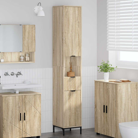 Vidaxl badkamer kast sonoma eiken 31,5 x 33 x 190 cm