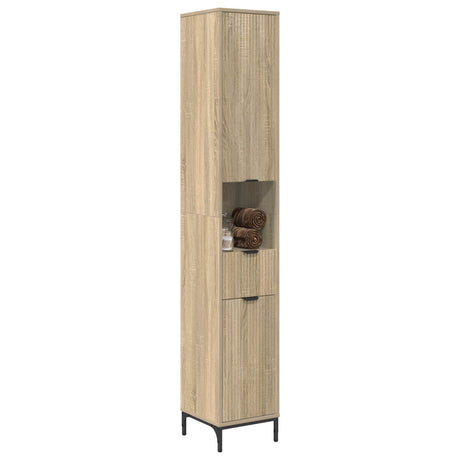 Vidaxl badkamer kast sonoma eiken 31,5 x 33 x 190 cm