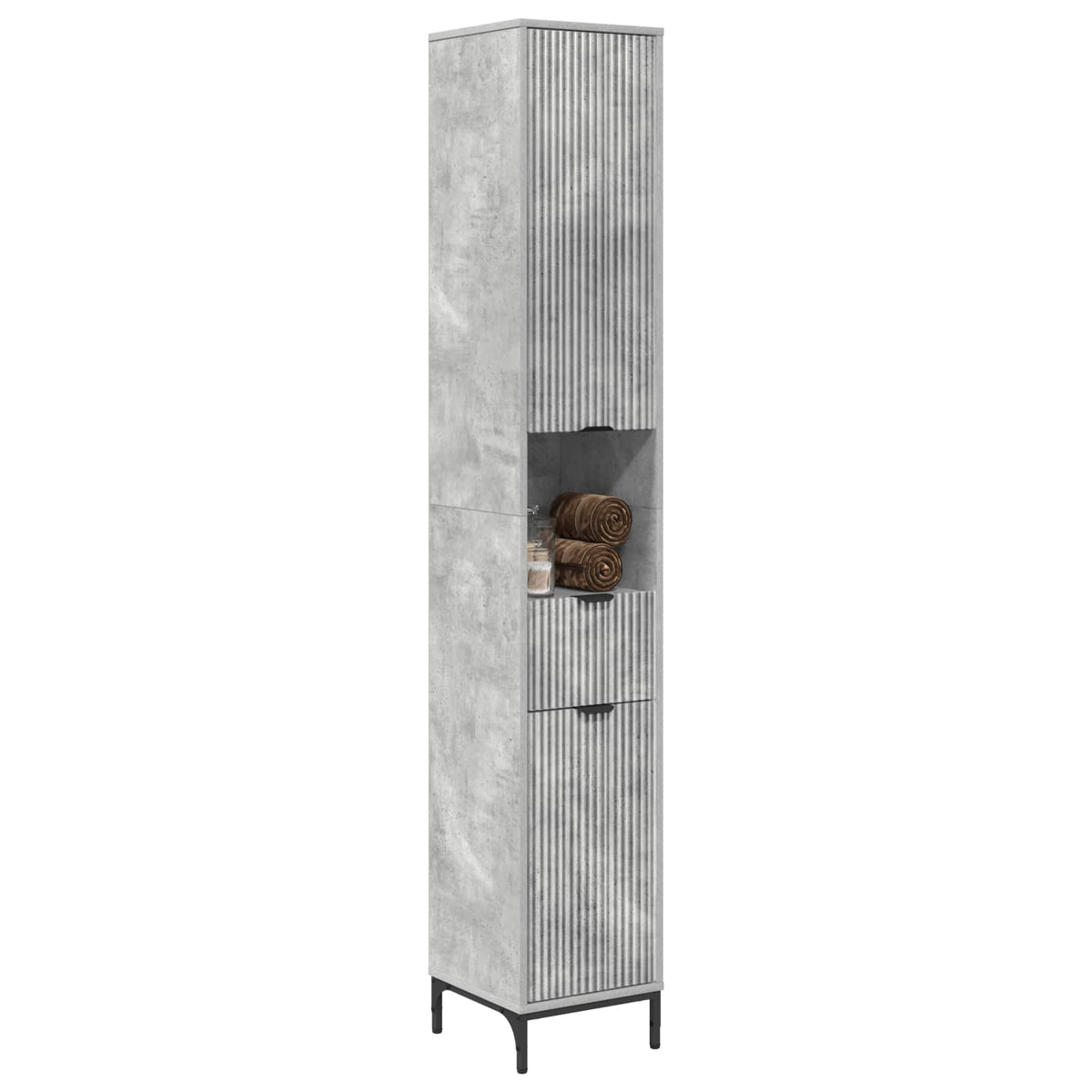 Vidaxl badkamer kast beton grijs 31,5 x 33 x 190 cm