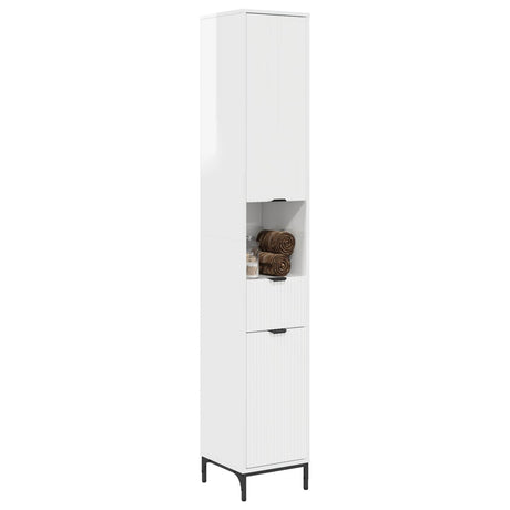Vidaxl badkamer kast hoogglans wit 31,5 x 33 x 190 cm