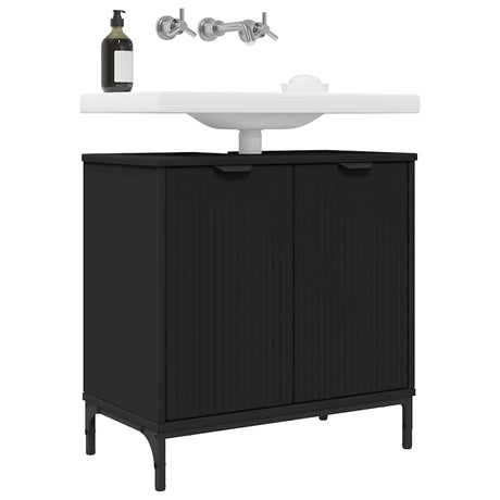 Vidaxl badkamertenk te kast zwart 60,5 x 33,5 x 61 cm bewerkt hout