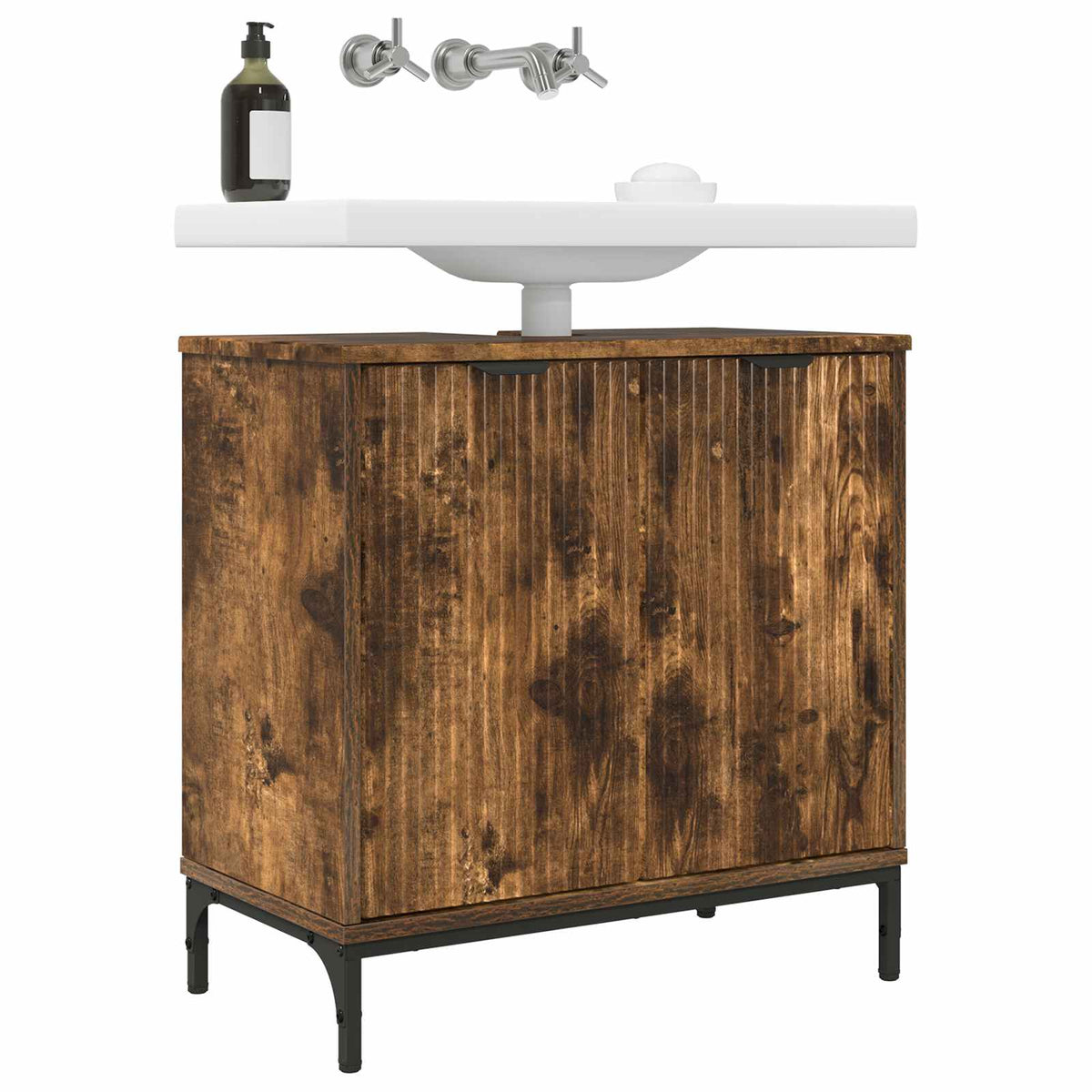 Vidaxl badkamertenk te kast gerookt eiken 60,5 x 33,5 x 61 cm