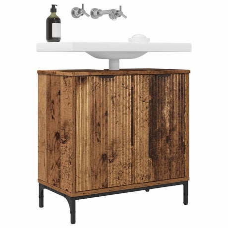 Vidaxl badkamertenk te kast oud hout 60,5 x 33,5 x 61 cm bewerkt hout