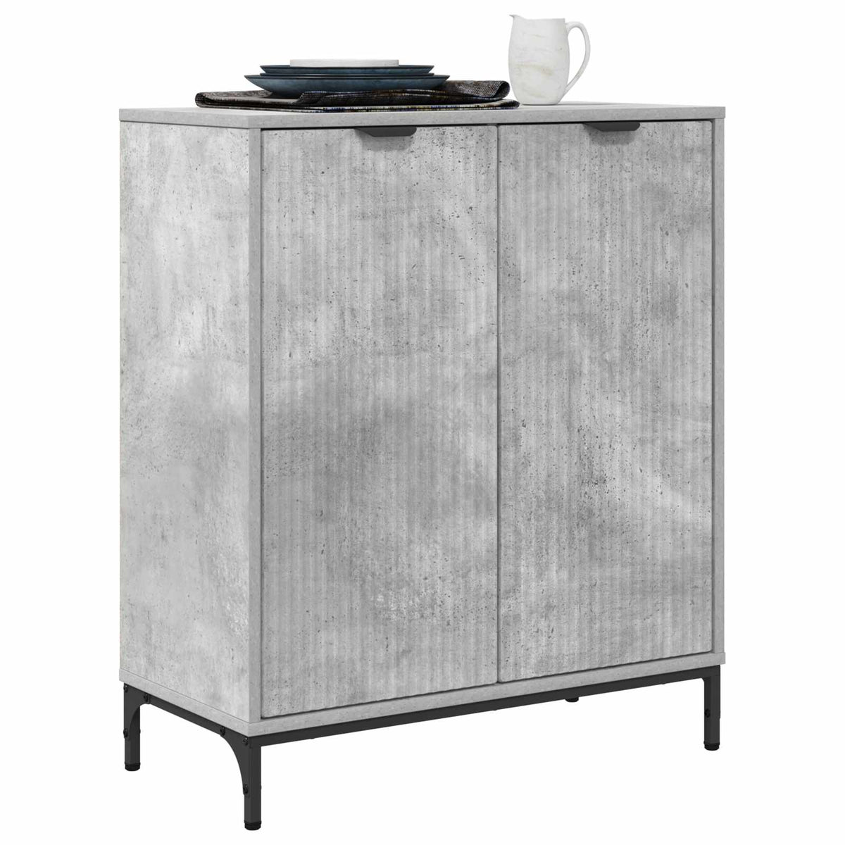 Vidaxl dressoir beton grijs 69,5 x 33 x 82 cm bewerkt hout