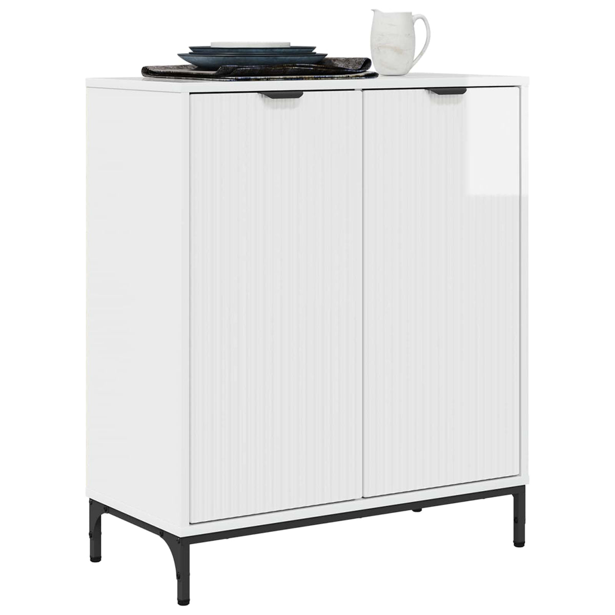 Vidaxl dressoir hoogglans wit 69,5 x 33 x 82 cm bewerkt hout