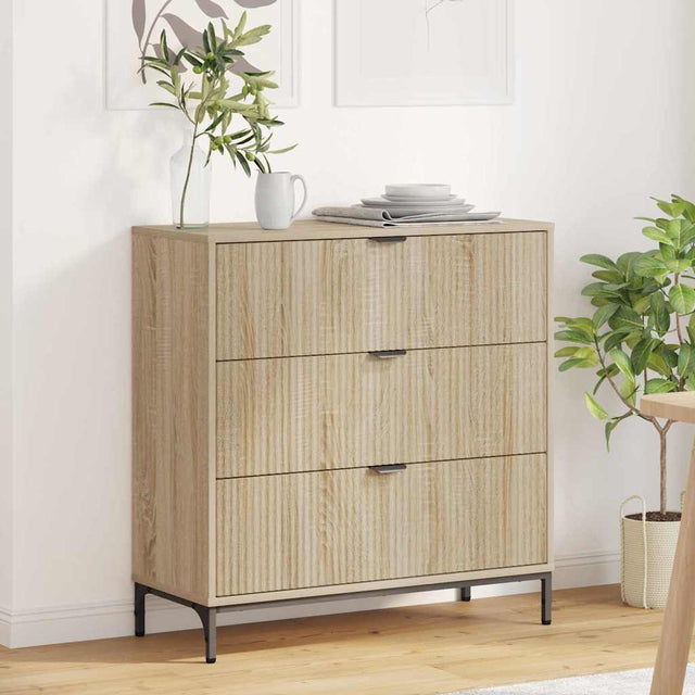 Vidaxl dressoir sonoma eiken 79,5 x 33 x 82 cm bewerkt hout