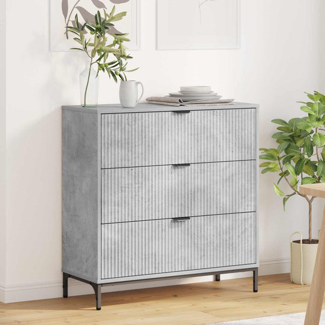 Vidaxl dressoir beton grijs 79,5 x 33 x 82 cm bewerkt hout
