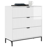 Vidaxl dressoir hoogglans wit 79,5 x 33 x 82 cm bewerkt hout