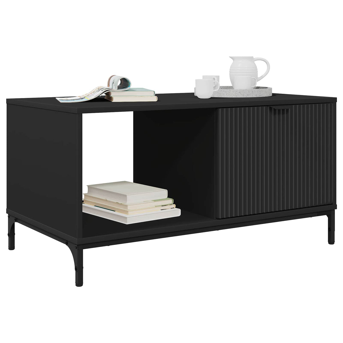 Vidaxl salontafel zwart eiken 90 x 49 x 46 cm bewerkt hout