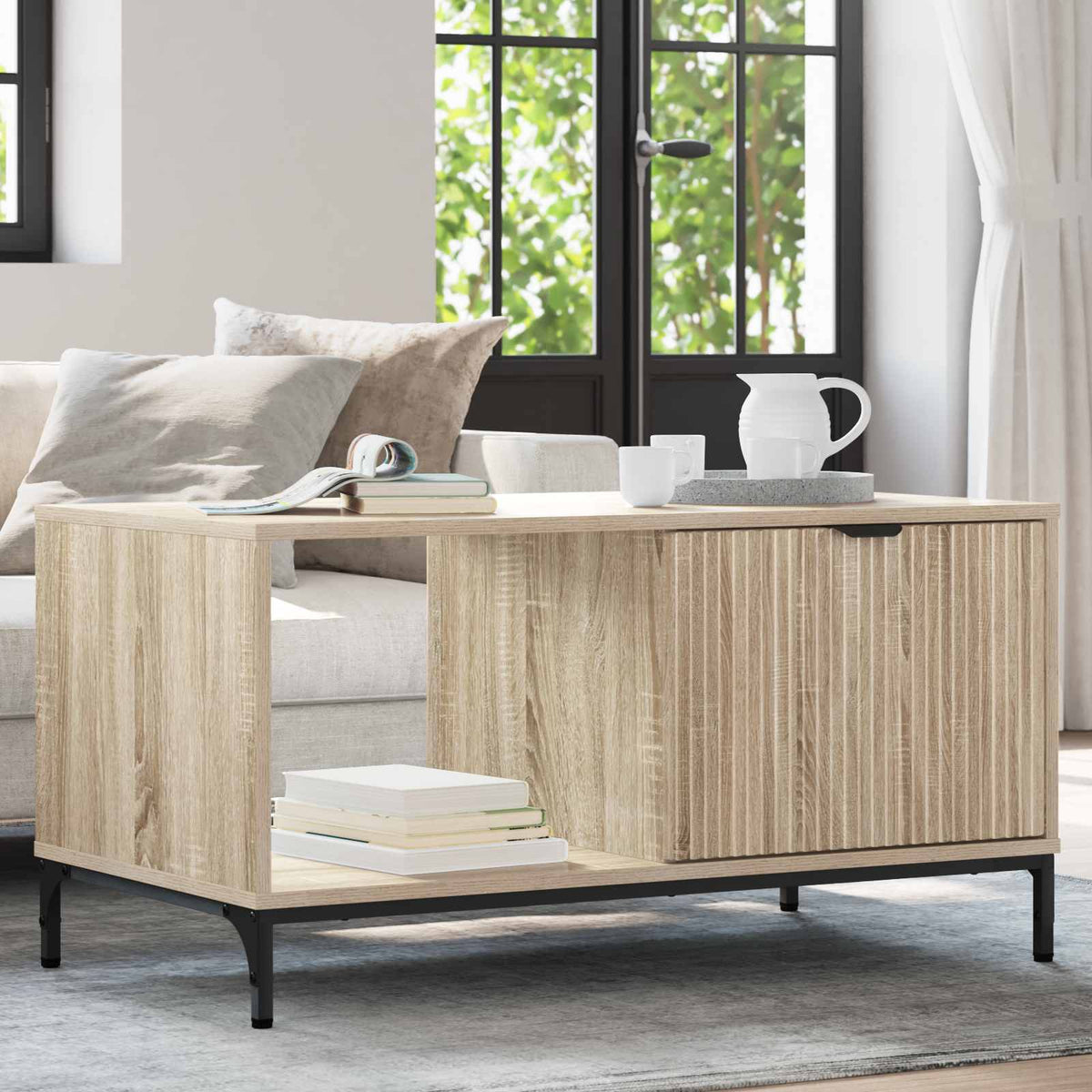 Vidaxl salontafel sonoma eiken 90 x 49 x 46 cm bewerkt hout