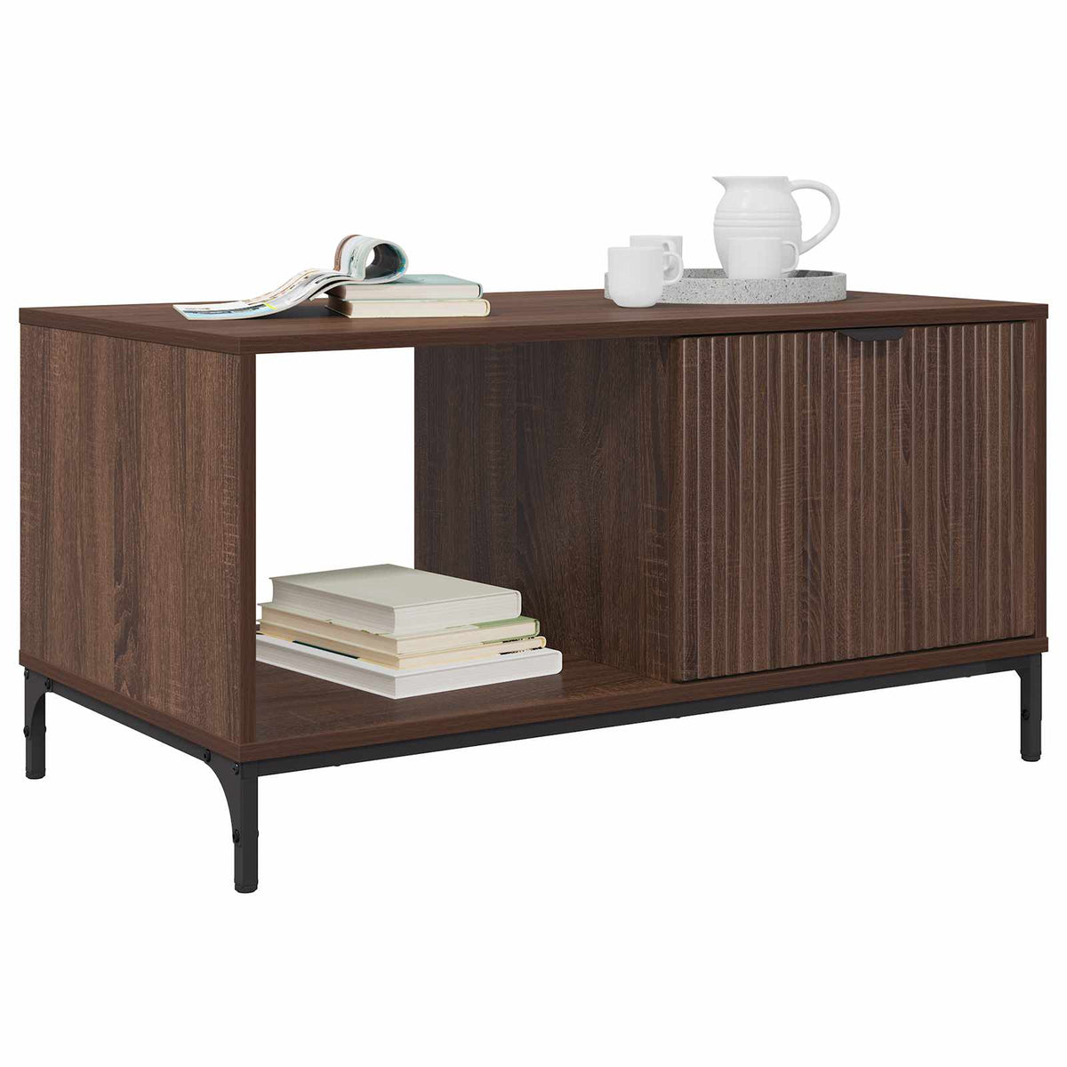 Vidaxl salontafel bruin eiken 90 x 49 x 46 cm bewerkt hout