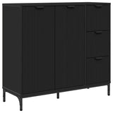 Vidaxl dressoir zwart 89,5 x 33 x 82 cm bewerkt hout