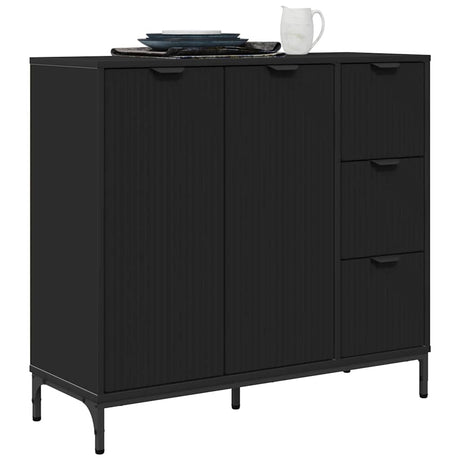 Vidaxl dressoir zwart 89,5 x 33 x 82 cm bewerkt hout