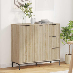 Vidaxl dressoir sonoma eiken 89,5 x 33 x 82 cm bewerkt hout