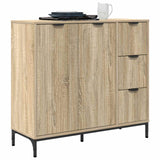 Vidaxl dressoir sonoma eiken 89,5 x 33 x 82 cm bewerkt hout