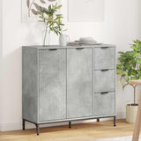Vidaxl dressoir beton grijs 89,5 x 33 x 82 cm bewerkt hout