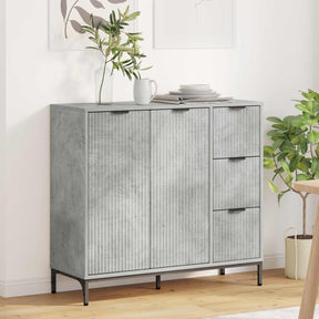 Vidaxl dressoir beton grijs 89,5 x 33 x 82 cm bewerkt hout