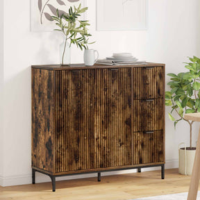 Vidaxl dressoir gerookt eiken 89,5 x 33 x 82 cm bewerkt hout